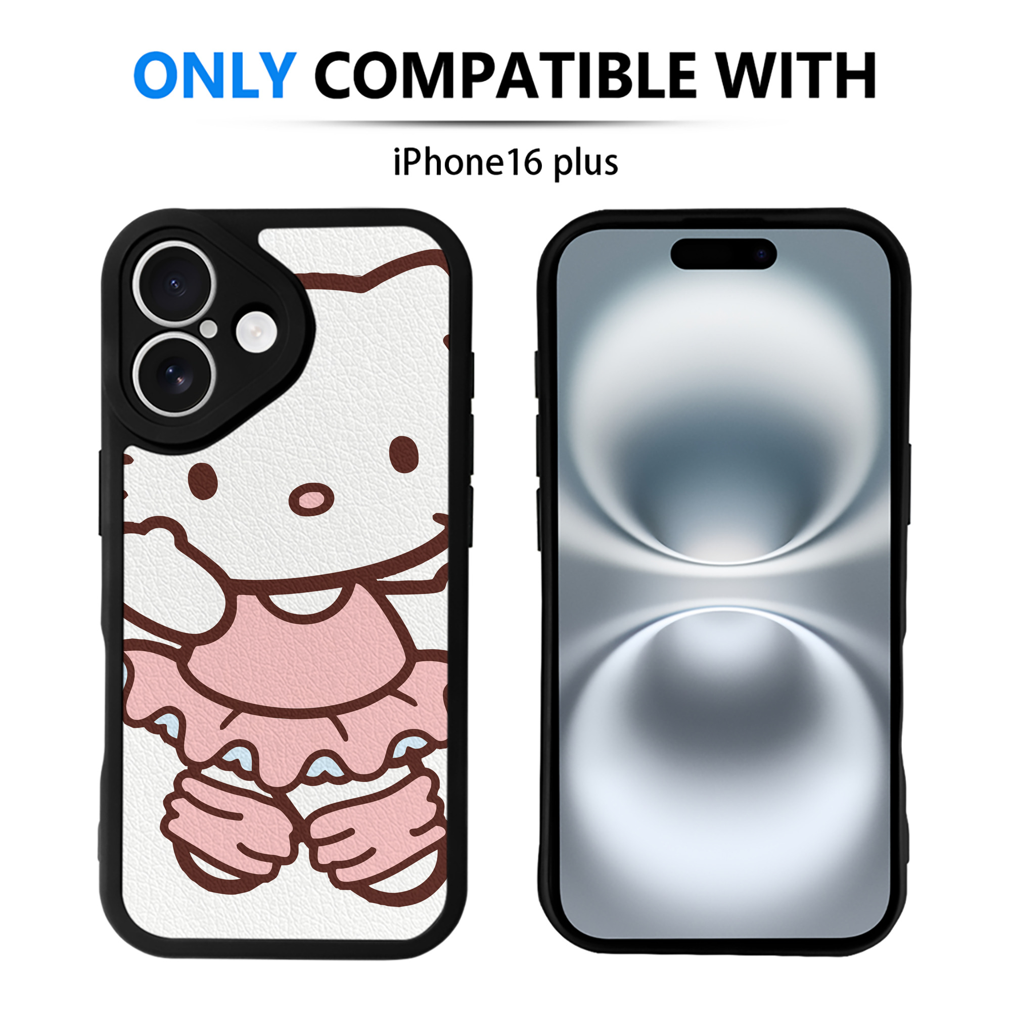 （画像用） Hello Kitty ハローキティ 【iPhone 16シリーズ対応】シリコンスマホケース（レザー調） 材質：シリコン